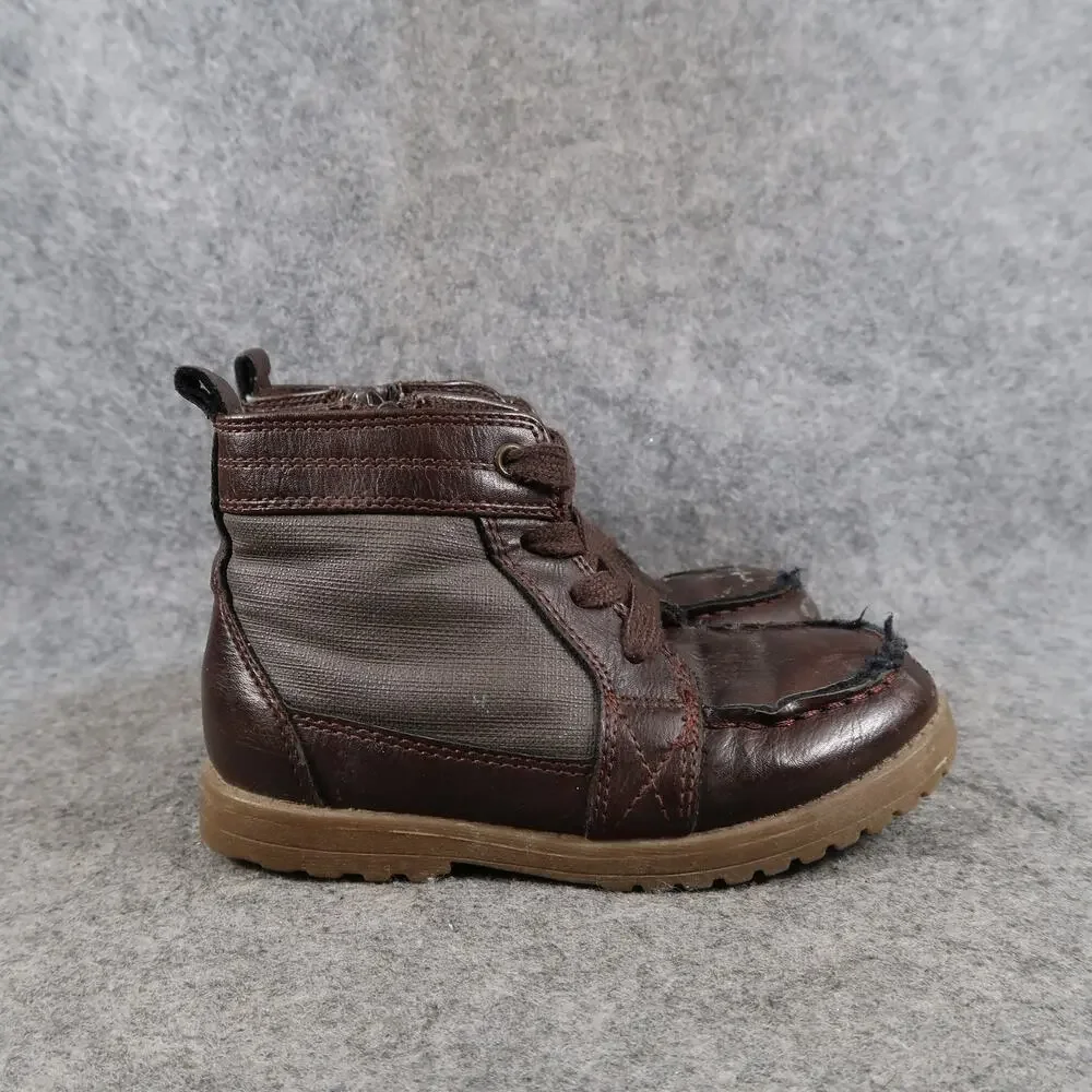 The Childrens Place Shoes Kids Toddler 9 Boots Casual Moc Toe Lace Up Side Zip